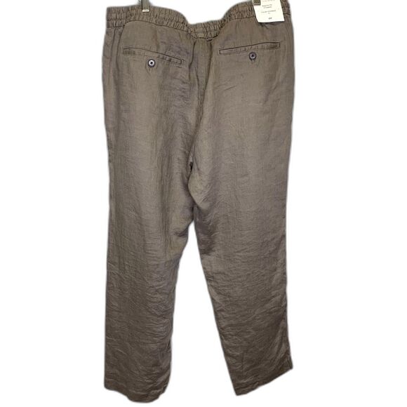 H&M Womens Regular Fit‎ Coupe Standard Linen Pants Brown Cottagecore Minimalism - Picture 2 of 16